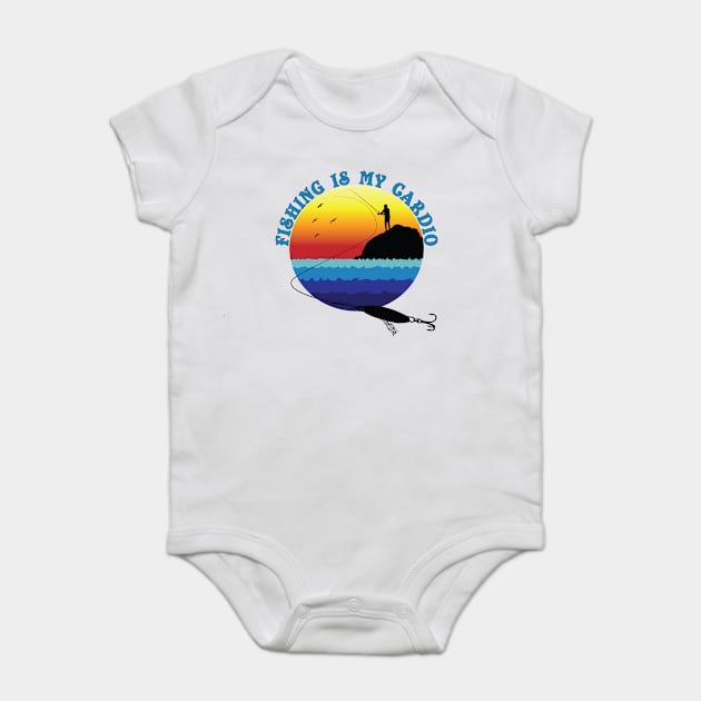 Fishing Is My Cardio Baby Bodysuit by code96